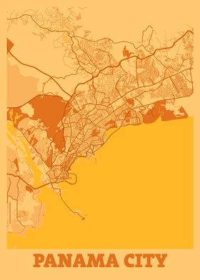 Panama City Sunset Map