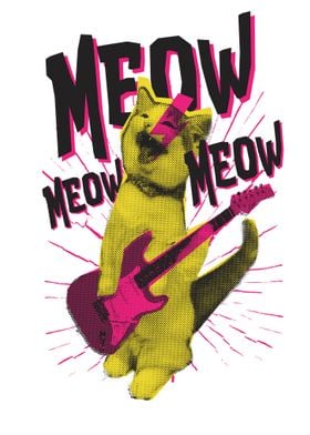 CUTE CAT METAL MEOW