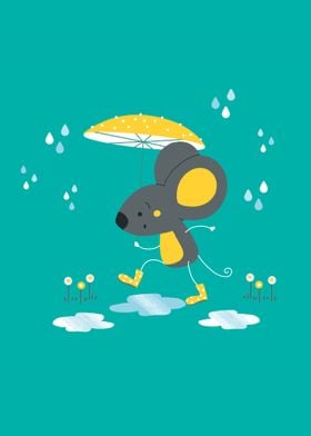 mouse in the rain