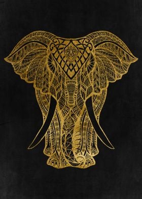 Golden Minimalist Elephant