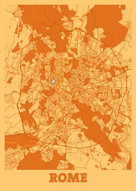 Rome Sunset City Map