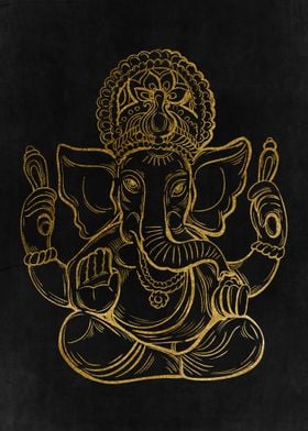 Lord Ganesha Golden God