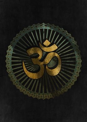 Golden Om Hindu Symbol