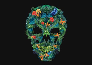 Floral skull detailed art