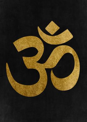 Golden Om Hindu Symbol