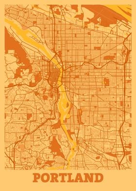 Portland Sunset City Map