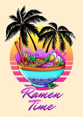 Retro Ramen Time Synthwave