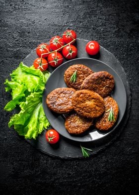 Cutlets with cherry tomato