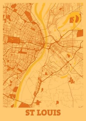 St Louis Sunset City Map