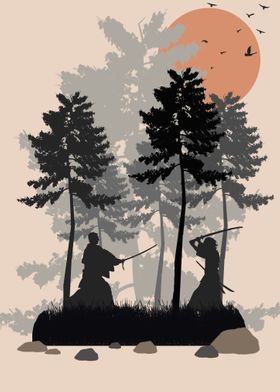 samurai in forest