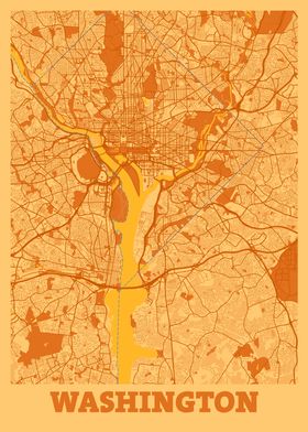 Washington Sunset City Map