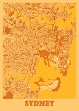 Sydney Sunset City Map