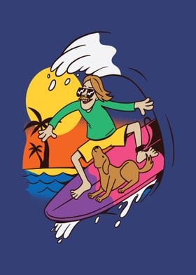 CUTE DOG SURFER GUY