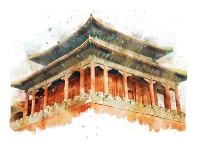 Forbidden City  Watercolor