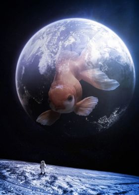 Giant Goldfish in Space