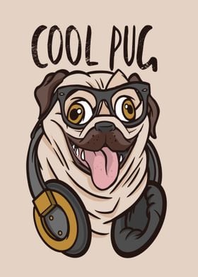 CUTE DOG COOL PUG