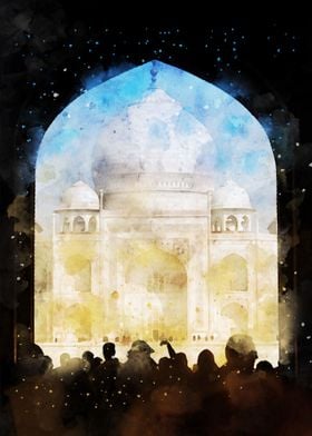 Taj Mahal Color Painting