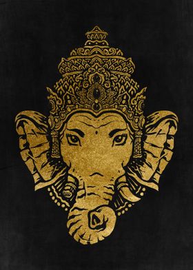 Golden Lord Ganesha God