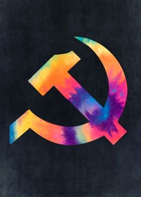 Tie Dye Hammer and Sickle