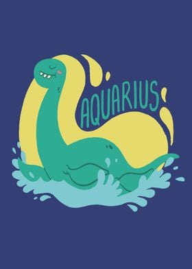 CUTE DINO ZODIAC AQUARIUS