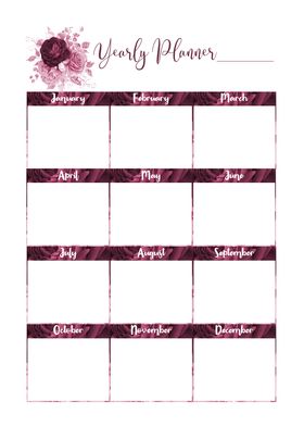 Yearly planner roses