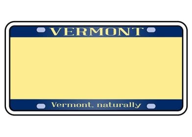 Blank Vermont License Plat