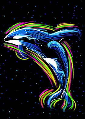 Killer Whale neon lines