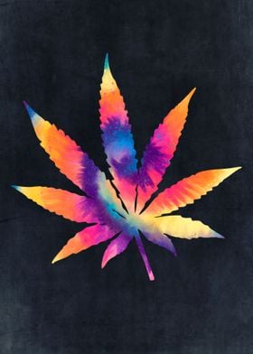 Weed Leaf Tie Dye Print