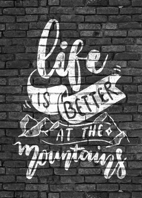 Hiking Quote Graffiti Art