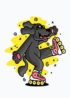 CUTE DOG ROLLER SKATING