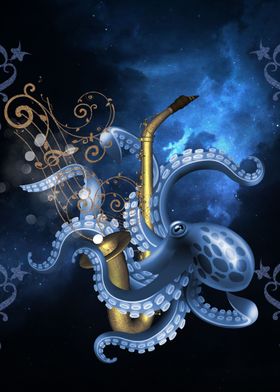 Saxophone with octopus