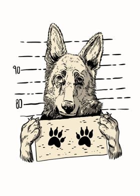 CUTE DOG SHEPHERD MUGSHOT