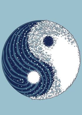 Yin yang great wave