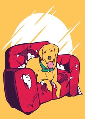  CUTE DOG BAD FUNNY SOFA