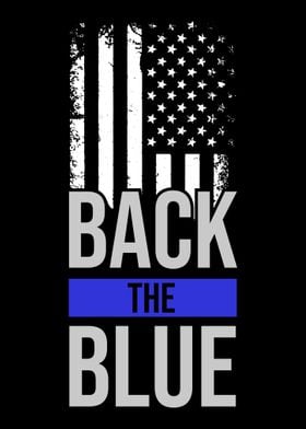 Back The Blue Flag Police 