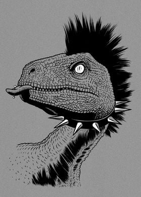 Crested punk velociraptor