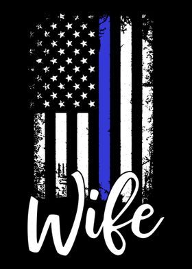 Flag Wife Police wife Blue