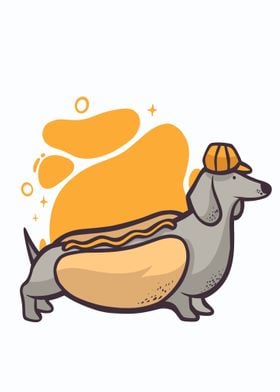 CUTE DOG DACHSHUND HOT DOG