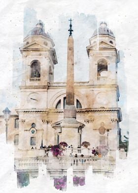 Spanish Steps Watercolor