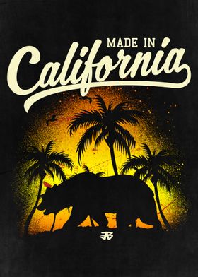 California Bear with Palms