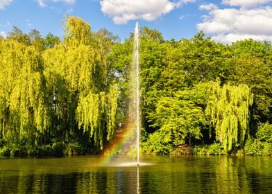 LGBT colors flag fountain