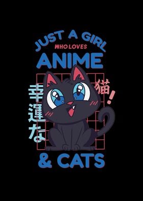Anime Girl Cat 