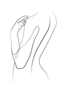One Line Art Body Woman
