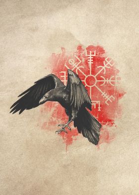 Vegvisir and the raven