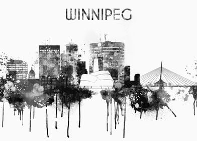 Winnipeg Canada in Black