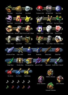 Zelda Majoras Mask Items
