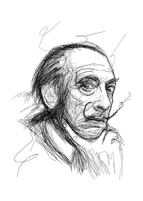 salvador dali scribble art