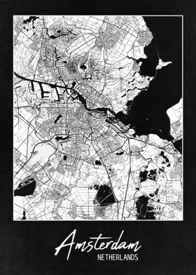 Minimalist Amsterdam Map