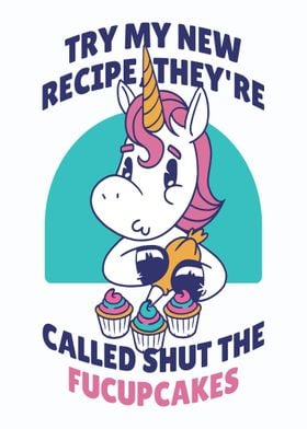 Unicorn cute funny cupcake