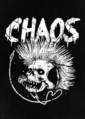 Chaos Punk Music Skull